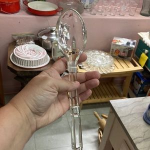 Glass serving spoon